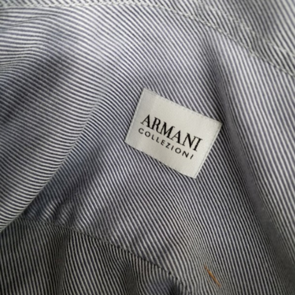 Men's designer Armani collezioni Button Up down Shirt sz Large long sleeve - Picture 3 of 6